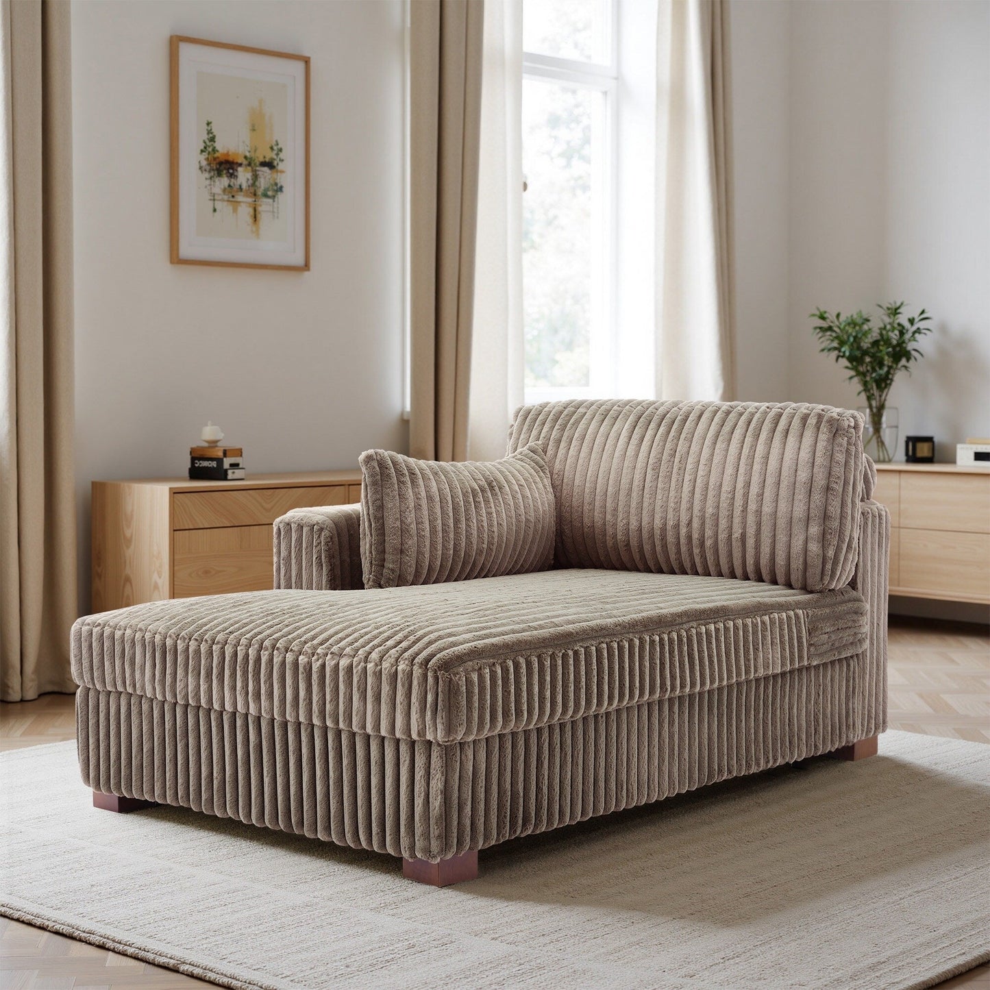 Poltrone imbottite per camera da letto UIXE con bracciolo destro e cuscino lombare