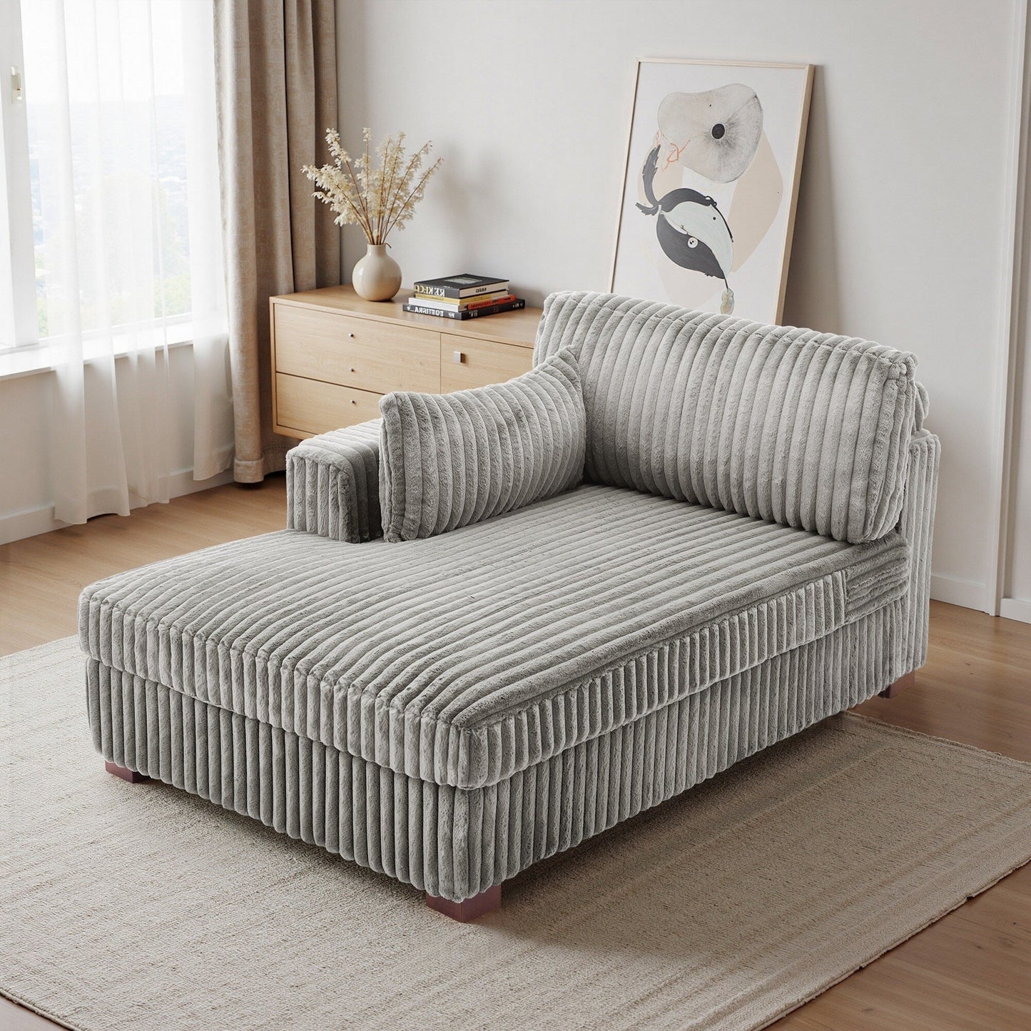 Poltrone imbottite per camera da letto UIXE con bracciolo destro e cuscino lombare