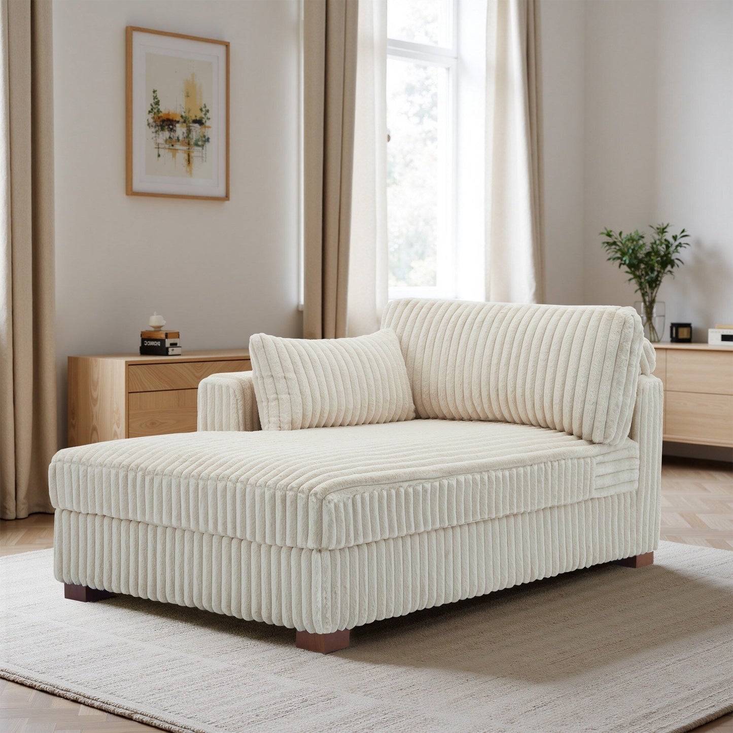 Poltrone imbottite per camera da letto UIXE con bracciolo destro e cuscino lombare