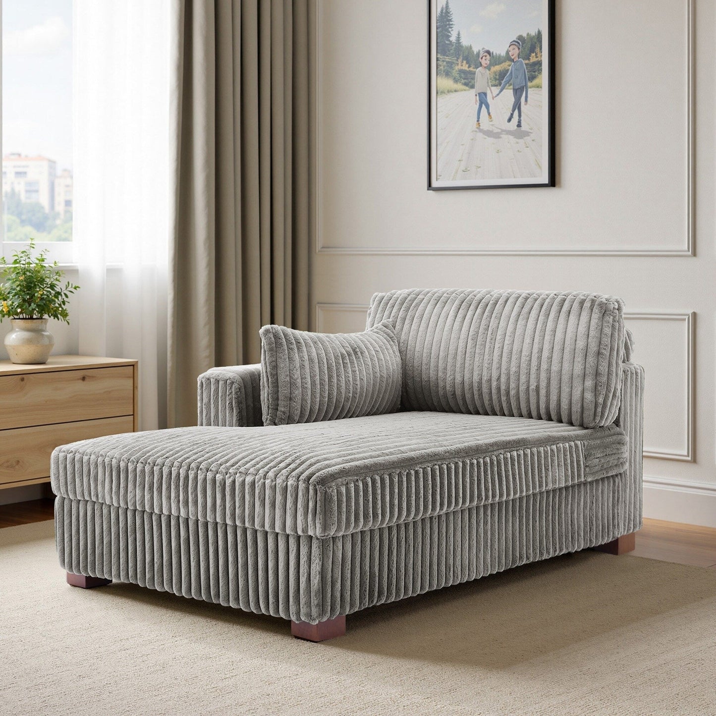 Poltrone imbottite per camera da letto UIXE con bracciolo destro e cuscino lombare