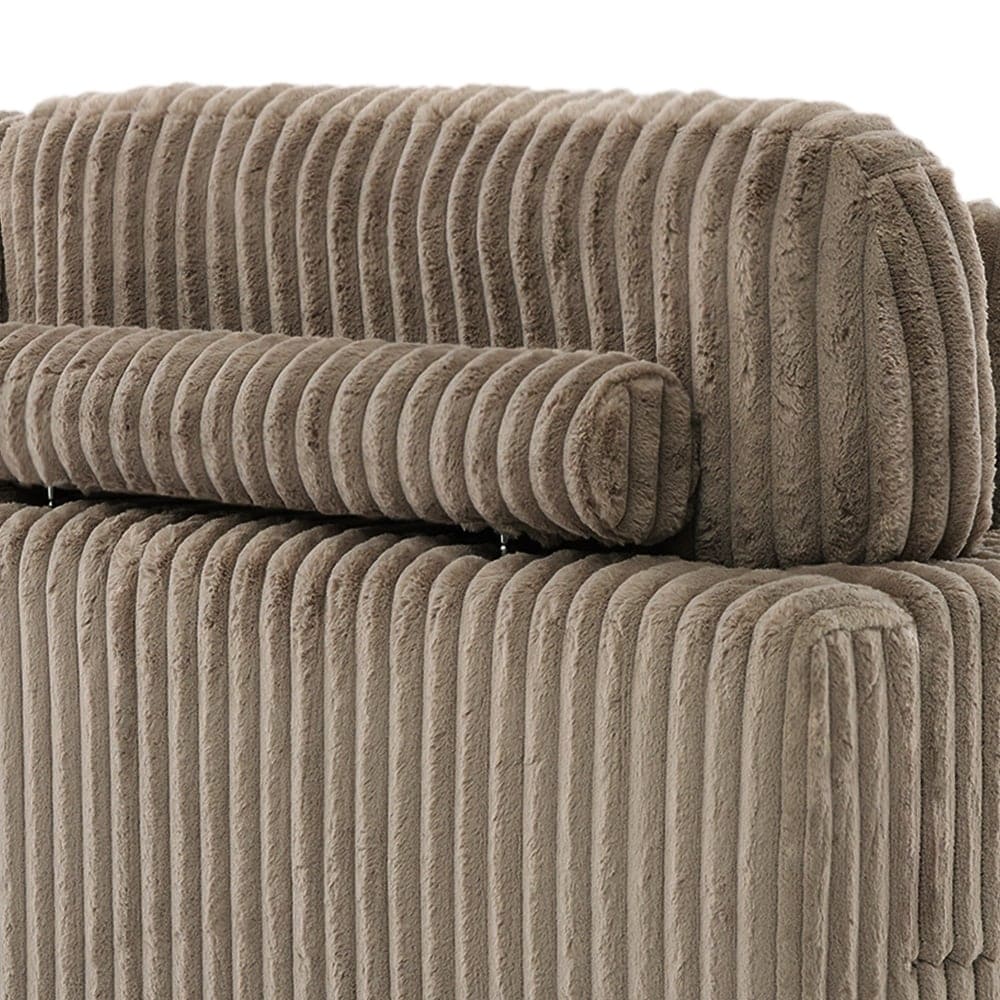 Divano modulare a L imbottito in velluto di peluche UIXE