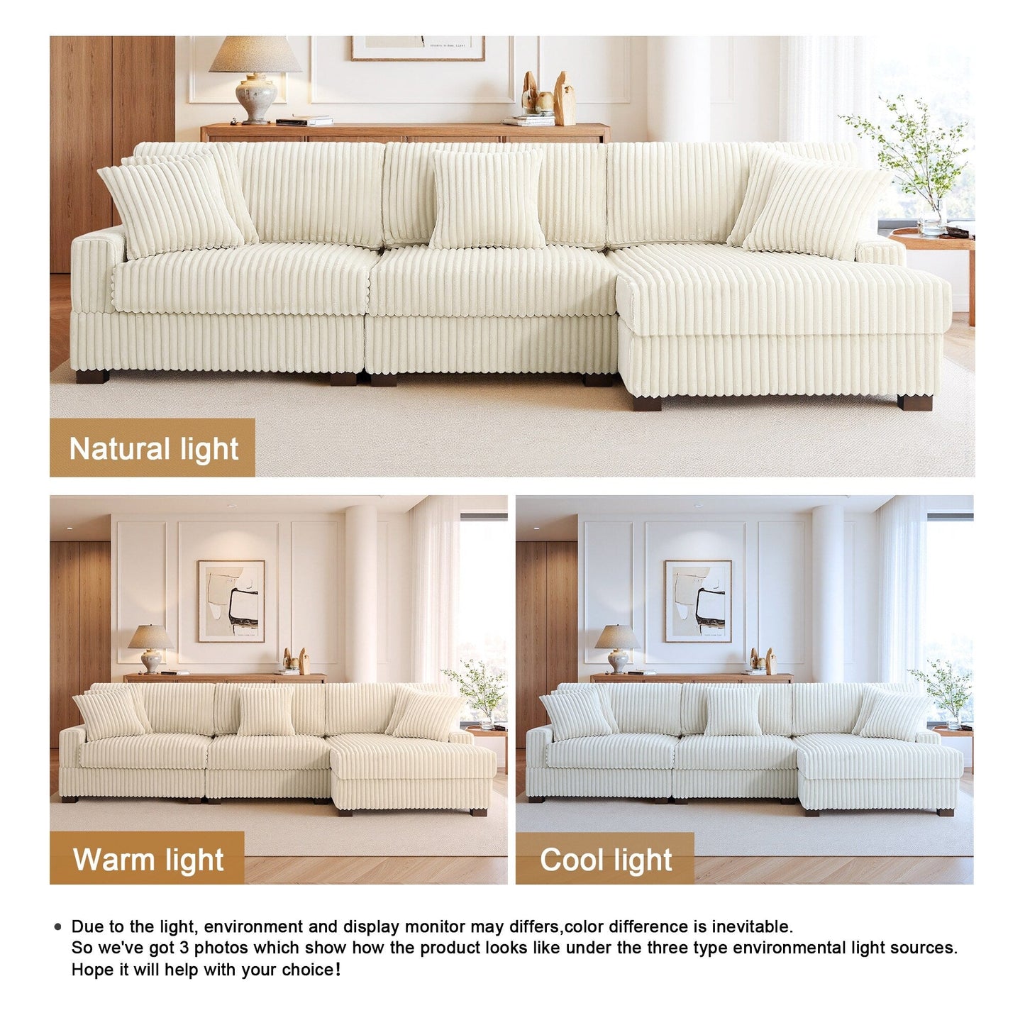 Divano modulare a L imbottito in velluto di peluche UIXE