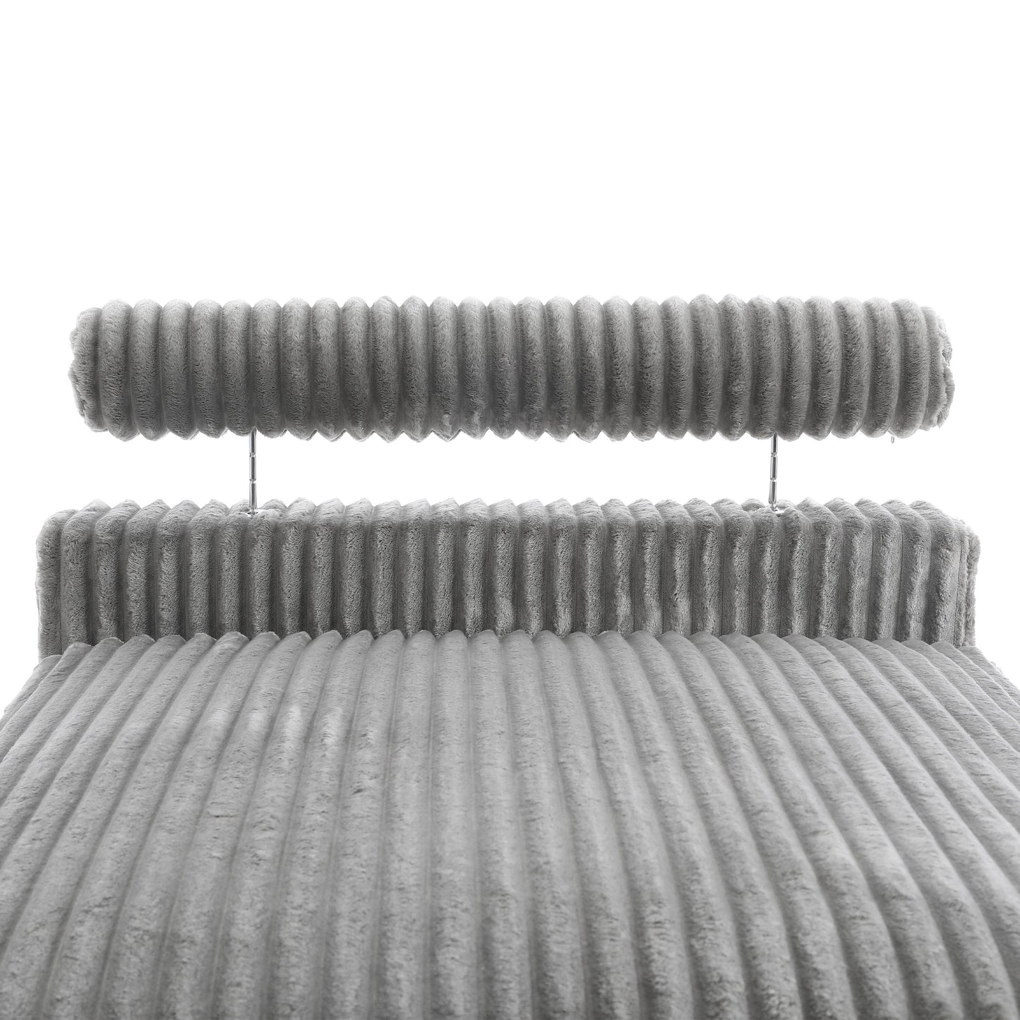 Divano modulare a L imbottito in velluto di peluche UIXE