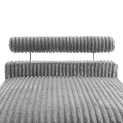 Divano modulare a L imbottito in velluto di peluche UIXE