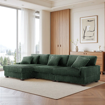 Divano modulare a L imbottito in velluto di peluche UIXE