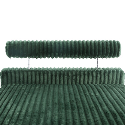 Divano modulare a L imbottito in velluto di peluche UIXE