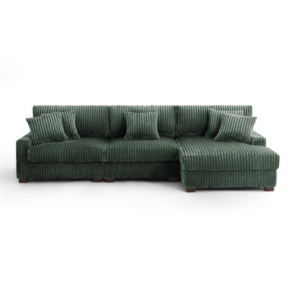 Divano modulare a L imbottito in velluto di peluche UIXE