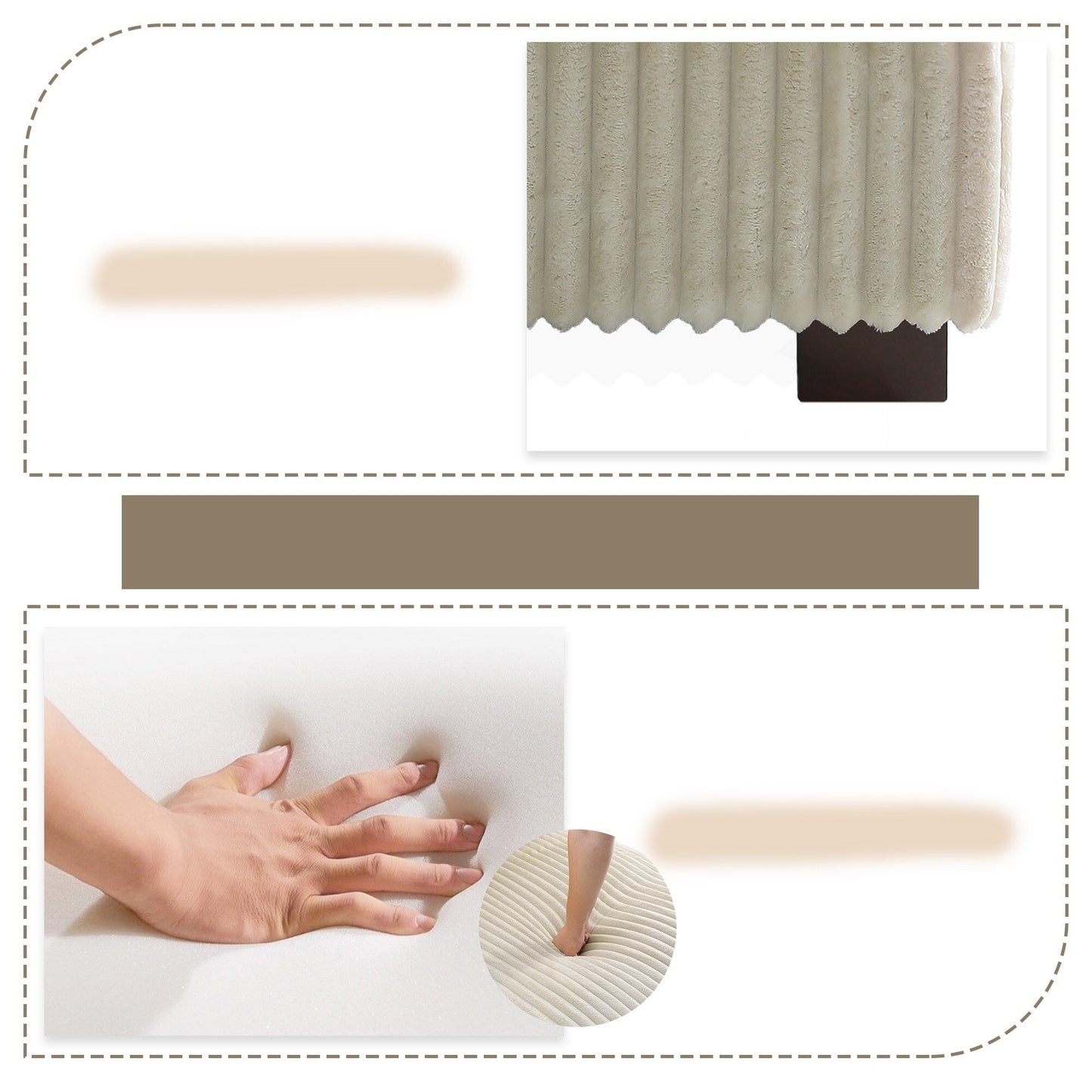 Divano modulare a L imbottito in velluto di peluche UIXE