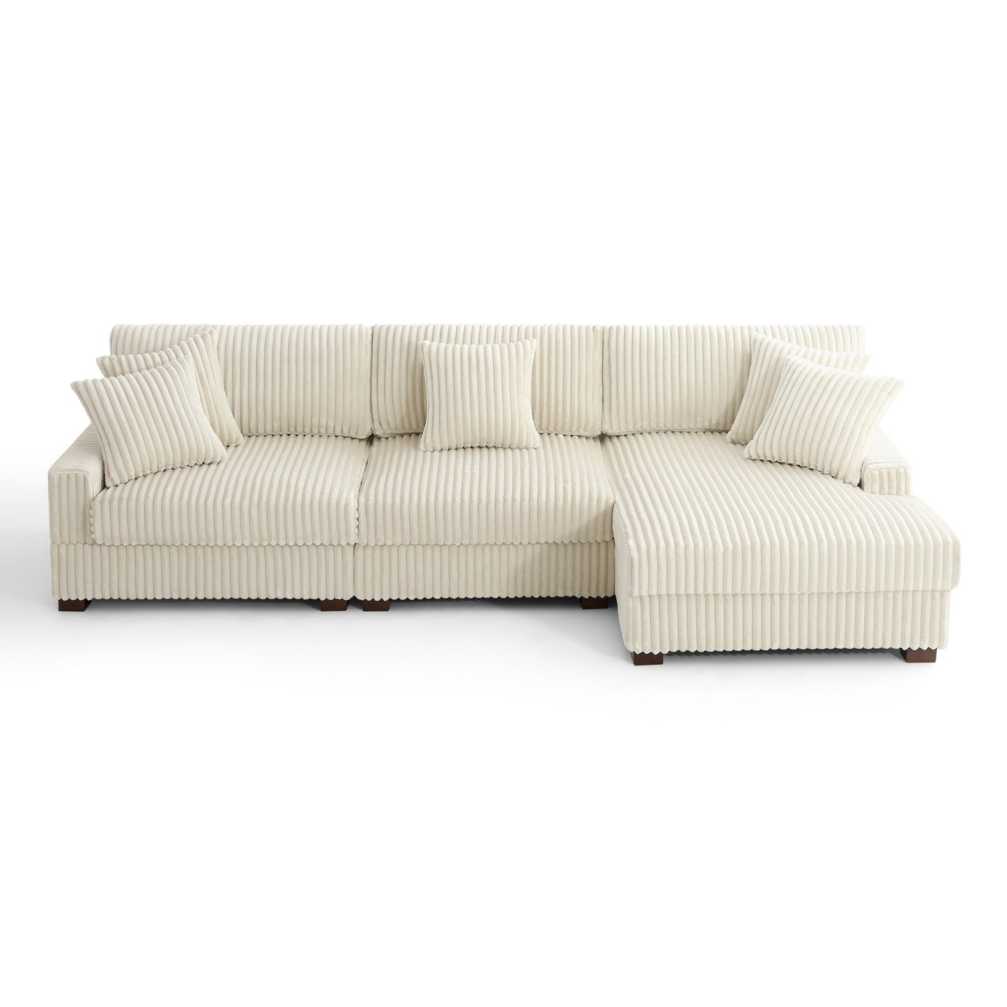 Divano modulare a L imbottito in velluto di peluche UIXE