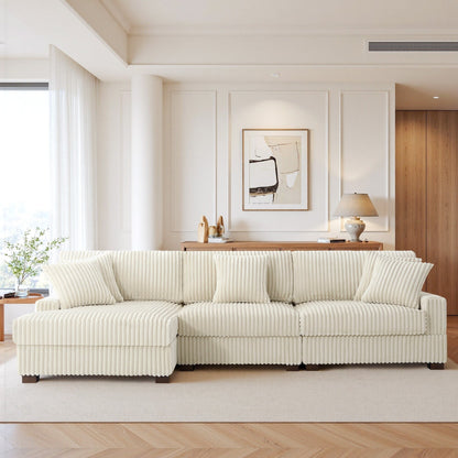 Divano modulare a L imbottito in velluto di peluche UIXE