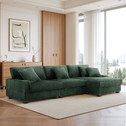 Divano modulare a L imbottito in velluto di peluche UIXE