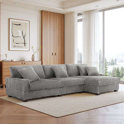 Divano modulare a L imbottito in velluto di peluche UIXE