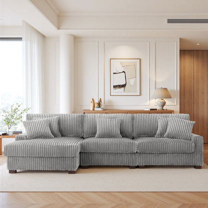 Divano modulare a L imbottito in velluto di peluche UIXE