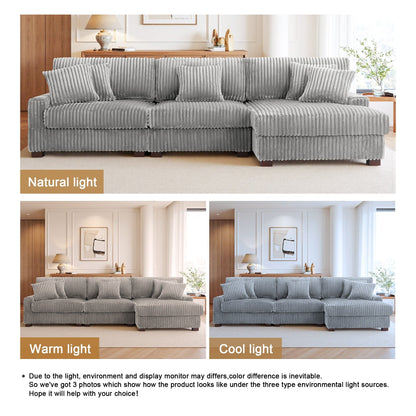 Divano modulare a L imbottito in velluto di peluche UIXE