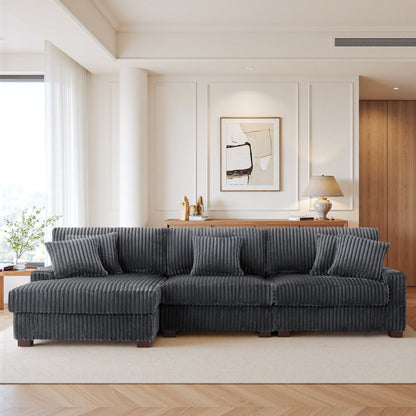 Divano modulare a L imbottito in velluto di peluche UIXE