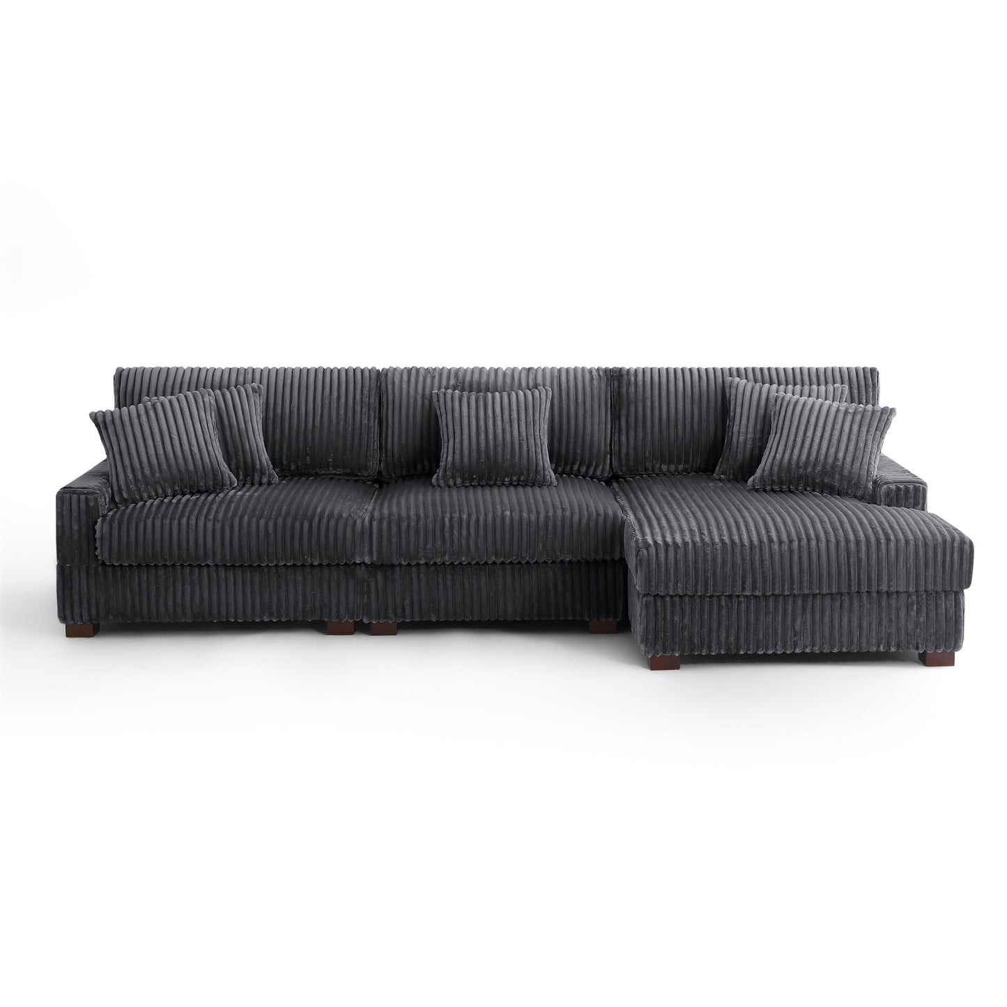 Divano modulare a L imbottito in velluto di peluche UIXE