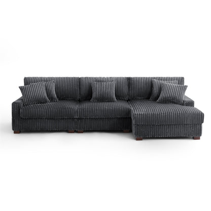 Divano modulare a L imbottito in velluto di peluche UIXE