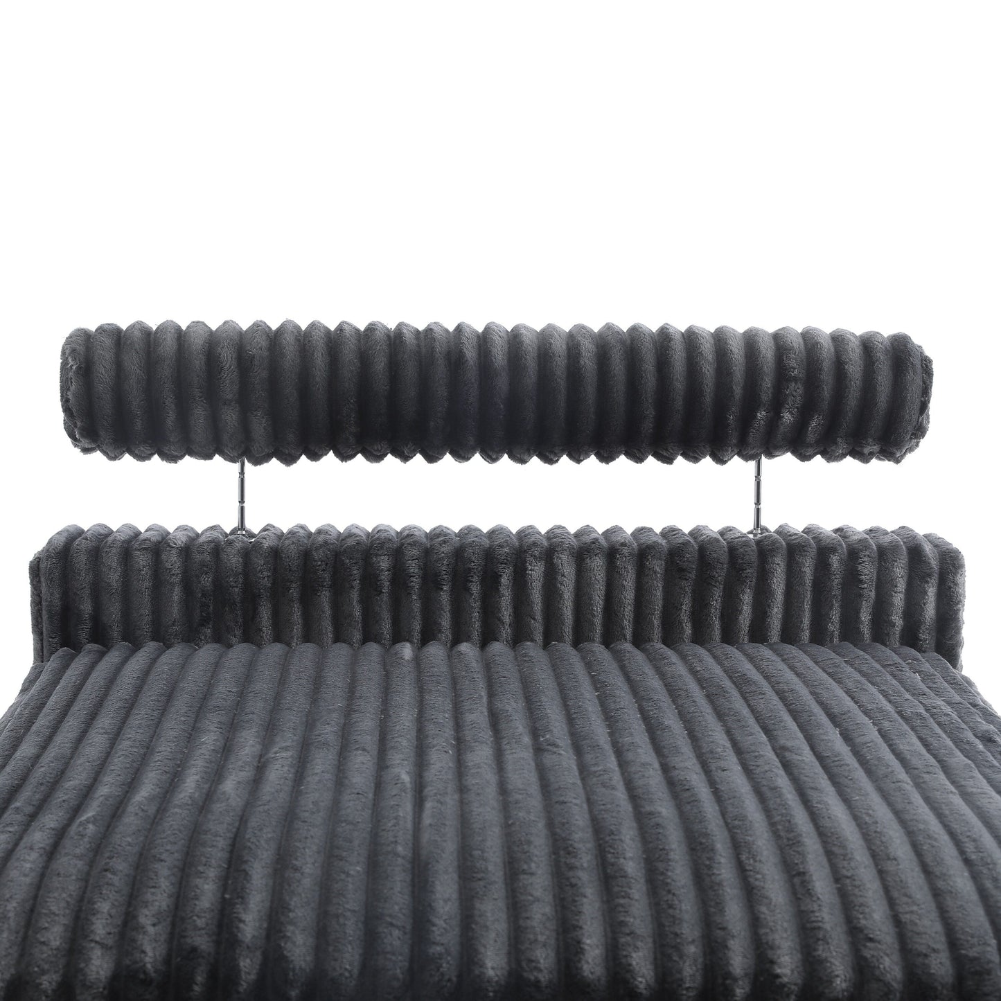 Divano modulare a L imbottito in velluto di peluche UIXE