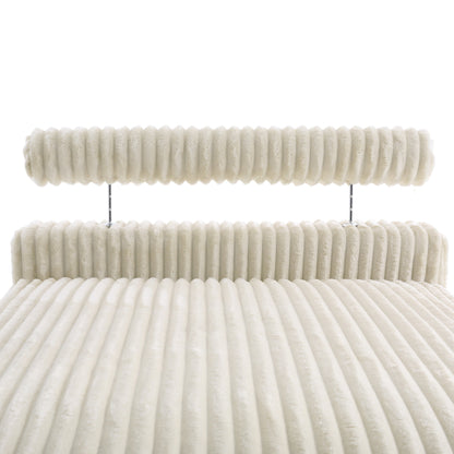 Divano modulare a L imbottito in velluto di peluche UIXE