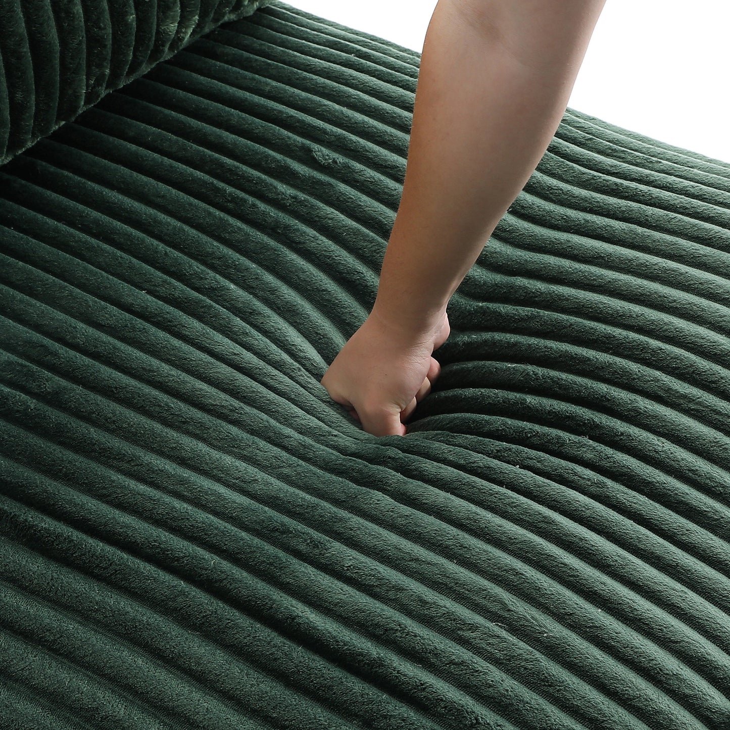 Divano modulare a L imbottito in velluto di peluche UIXE