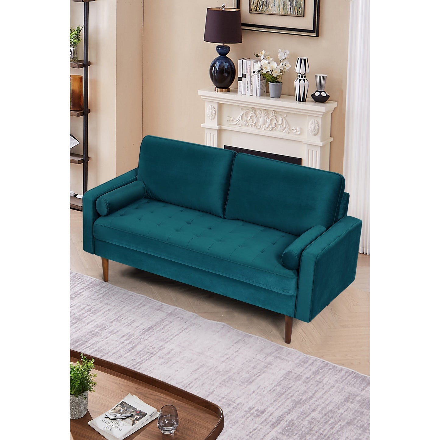 Divano in velluto con gambe affusolate US Pride Furnitirue da 70''W