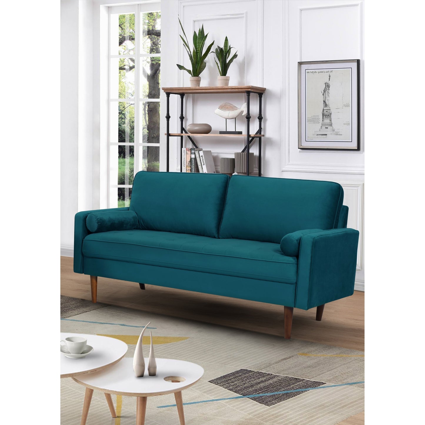 Divano in velluto con gambe affusolate US Pride Furnitirue da 70''W