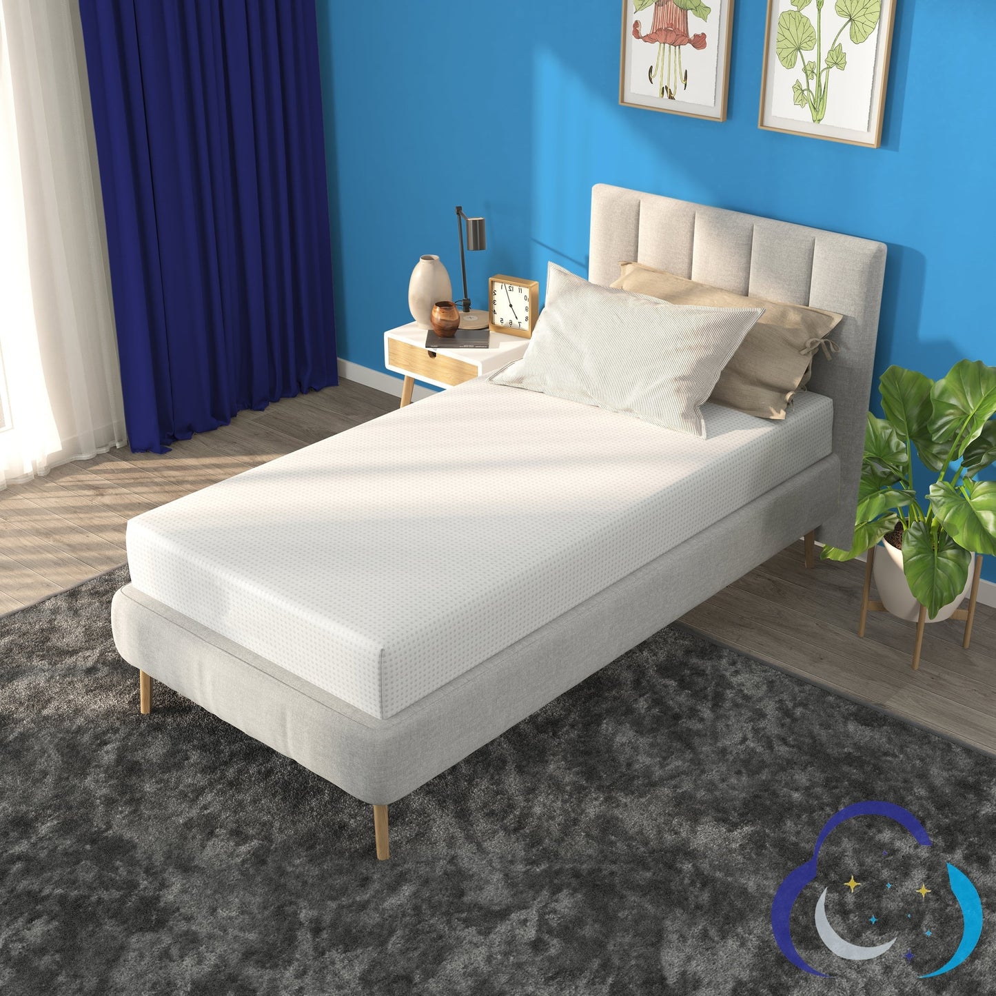 Materasso in memory foam UYQU al carbone di bambù, di media rigidità