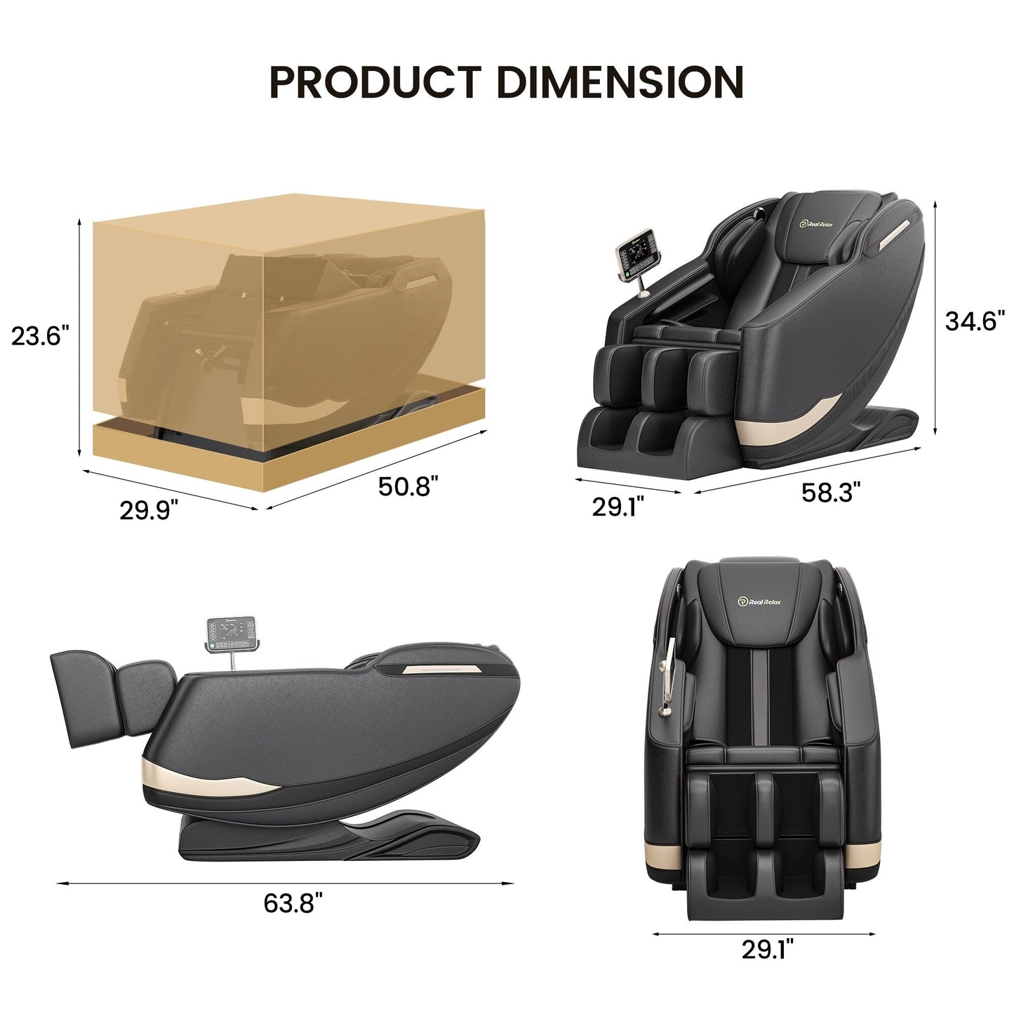 Poltrona massaggiante riscaldata Ukuowu Favor-BS05 per tutto il corpo con modalità gravità zero e lettore musicale Bluetooth