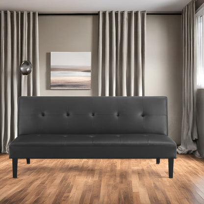 Collezione Ultimate Futon Sofa: Divano Futon con braccioli e portabicchieri, Divano imbottito con bottoni e gambe in legno