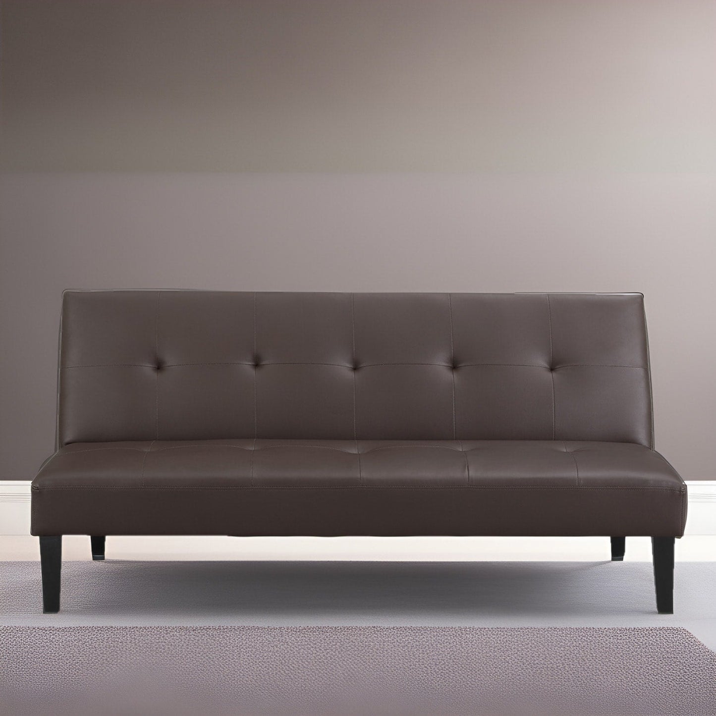 Collezione Ultimate Futon Sofa: Divano Futon con braccioli e portabicchieri, Divano imbottito con bottoni e gambe in legno