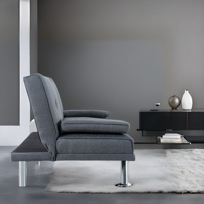 Collezione Ultimate Futon Sofa: Divano Futon con braccioli e portabicchieri, Divano imbottito con bottoni e gambe in legno