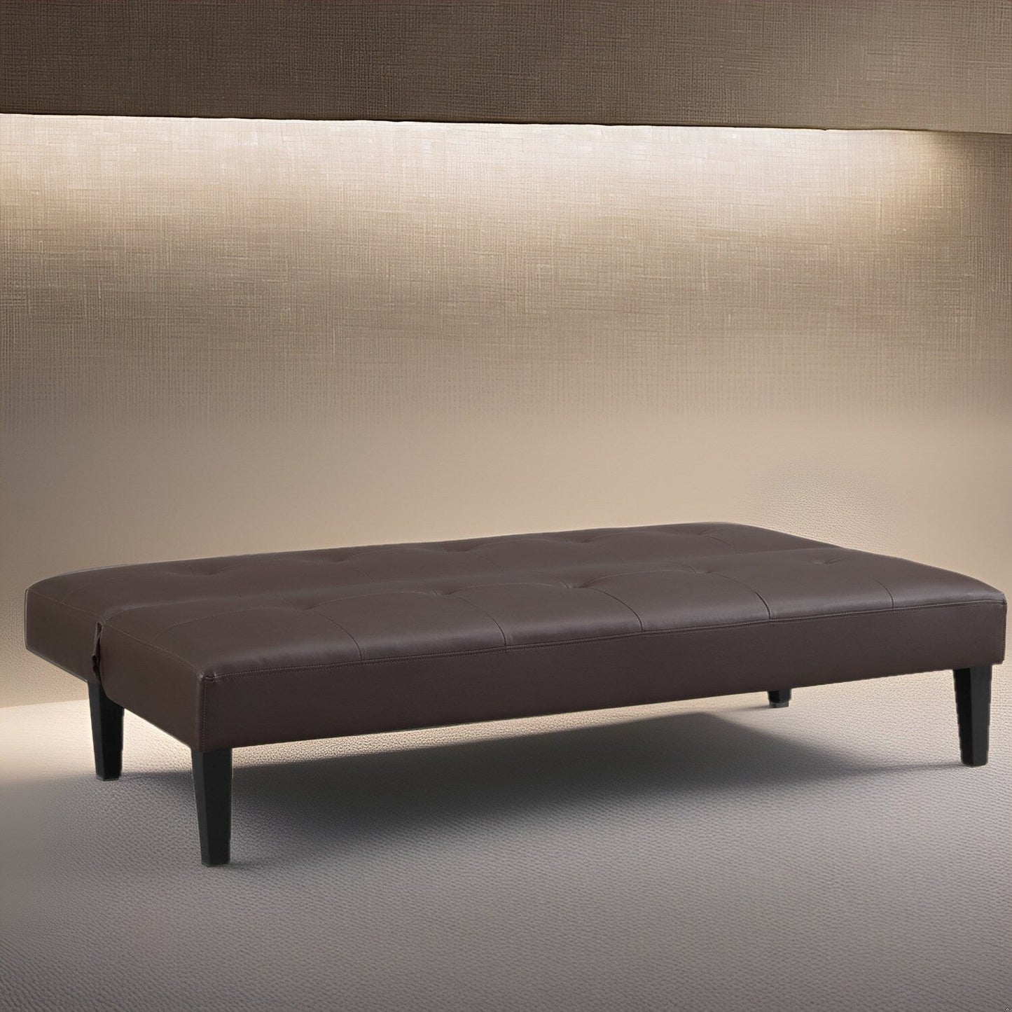 Collezione Ultimate Futon Sofa: Divano Futon con braccioli e portabicchieri, Divano imbottito con bottoni e gambe in legno