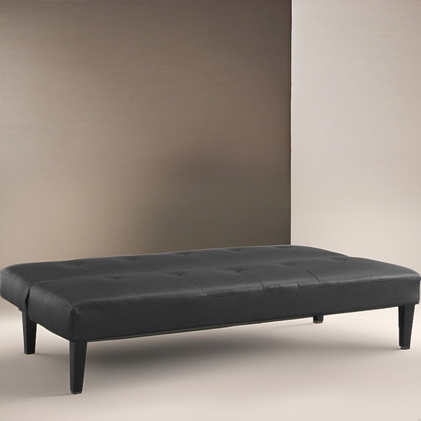 Collezione Ultimate Futon Sofa: Divano Futon con braccioli e portabicchieri, Divano imbottito con bottoni e gambe in legno