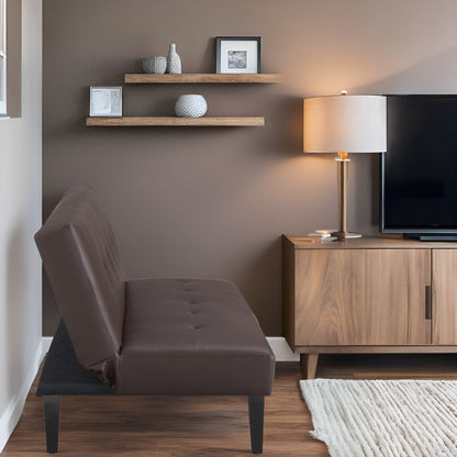 Collezione Ultimate Futon Sofa: Divano Futon con braccioli e portabicchieri, Divano imbottito con bottoni e gambe in legno