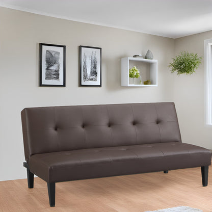 Collezione Ultimate Futon Sofa: Divano Futon con braccioli e portabicchieri, Divano imbottito con bottoni e gambe in legno