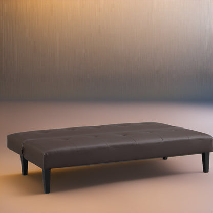 Collezione Ultimate Futon Sofa: Divano Futon con braccioli e portabicchieri, Divano imbottito con bottoni e gambe in legno