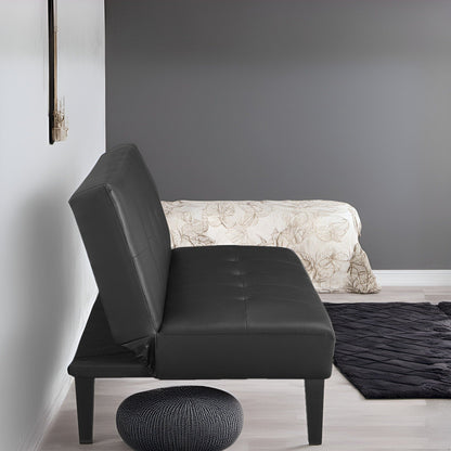 Collezione Ultimate Futon Sofa: Divano Futon con braccioli e portabicchieri, Divano imbottito con bottoni e gambe in legno