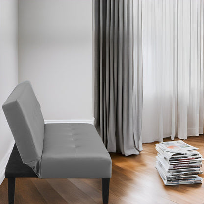 Collezione Ultimate Futon Sofa: Divano Futon con braccioli e portabicchieri, Divano imbottito con bottoni e gambe in legno