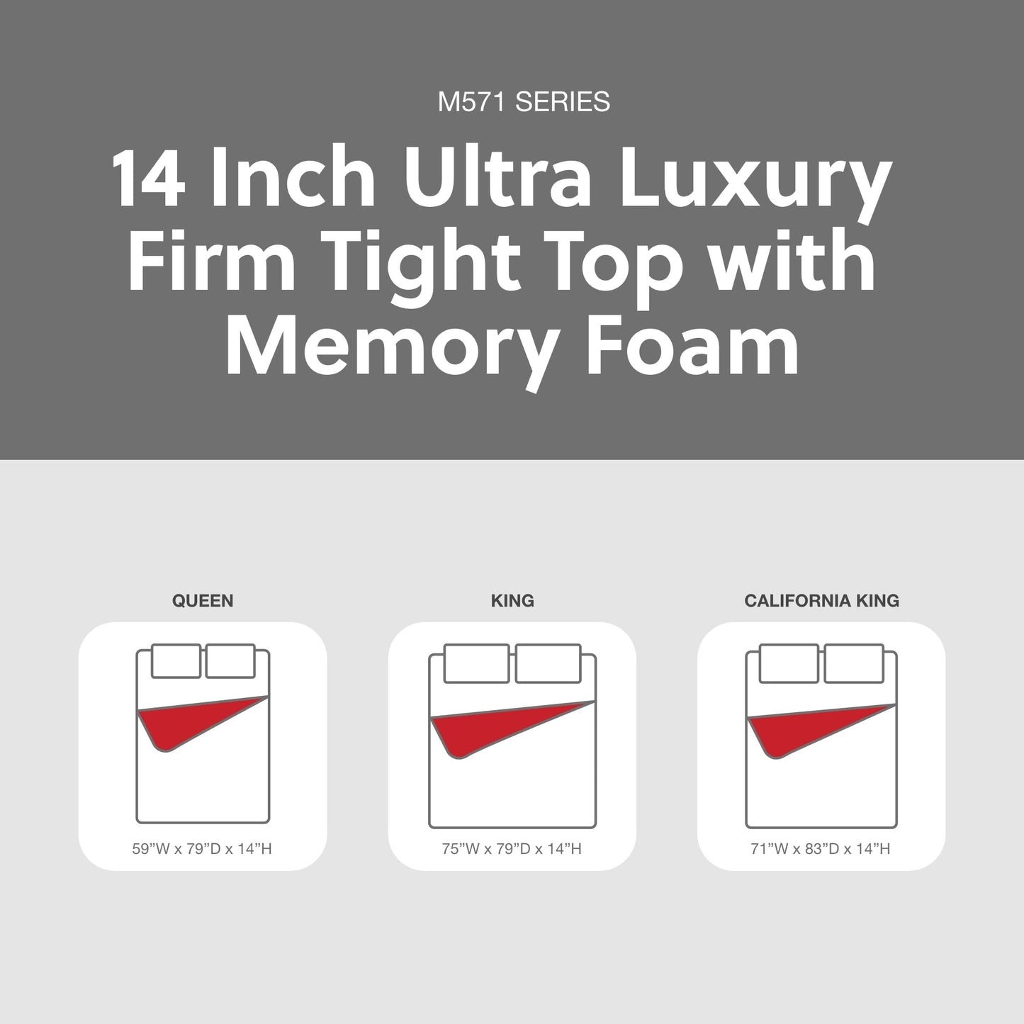 Signature Design by Ashley Ultra Luxury Firm Tight Top con materasso in memory foam