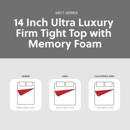 Signature Design by Ashley Ultra Luxury Firm Tight Top con materasso in memory foam