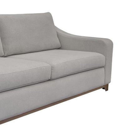 Divano Umey, 2 cuscini decorativi, moderno poliestere beige, struttura in legno massello