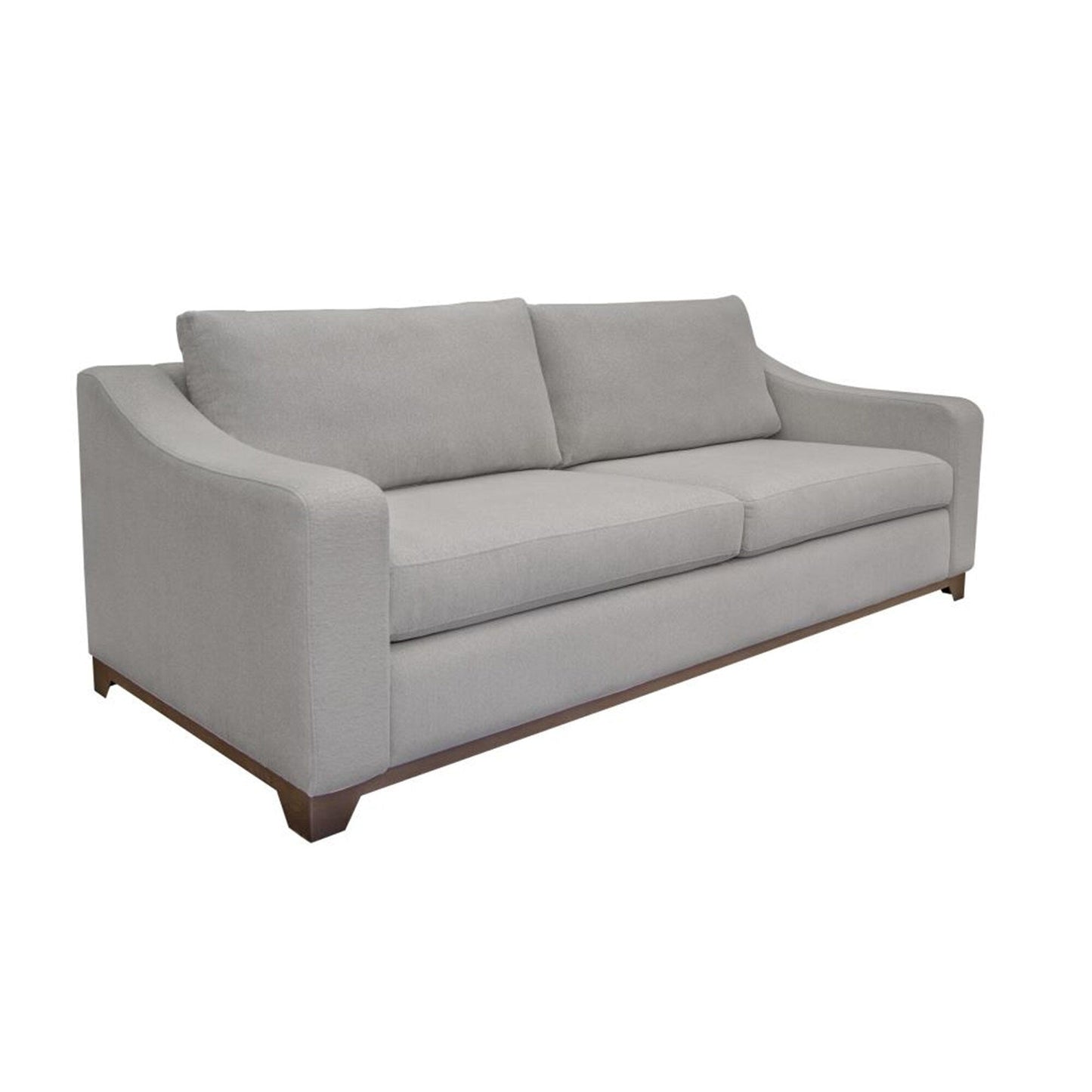 Divano Umey, 2 cuscini decorativi, moderno poliestere beige, struttura in legno massello