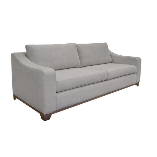 Divano Umey, 2 cuscini decorativi, moderno poliestere beige, struttura in legno massello