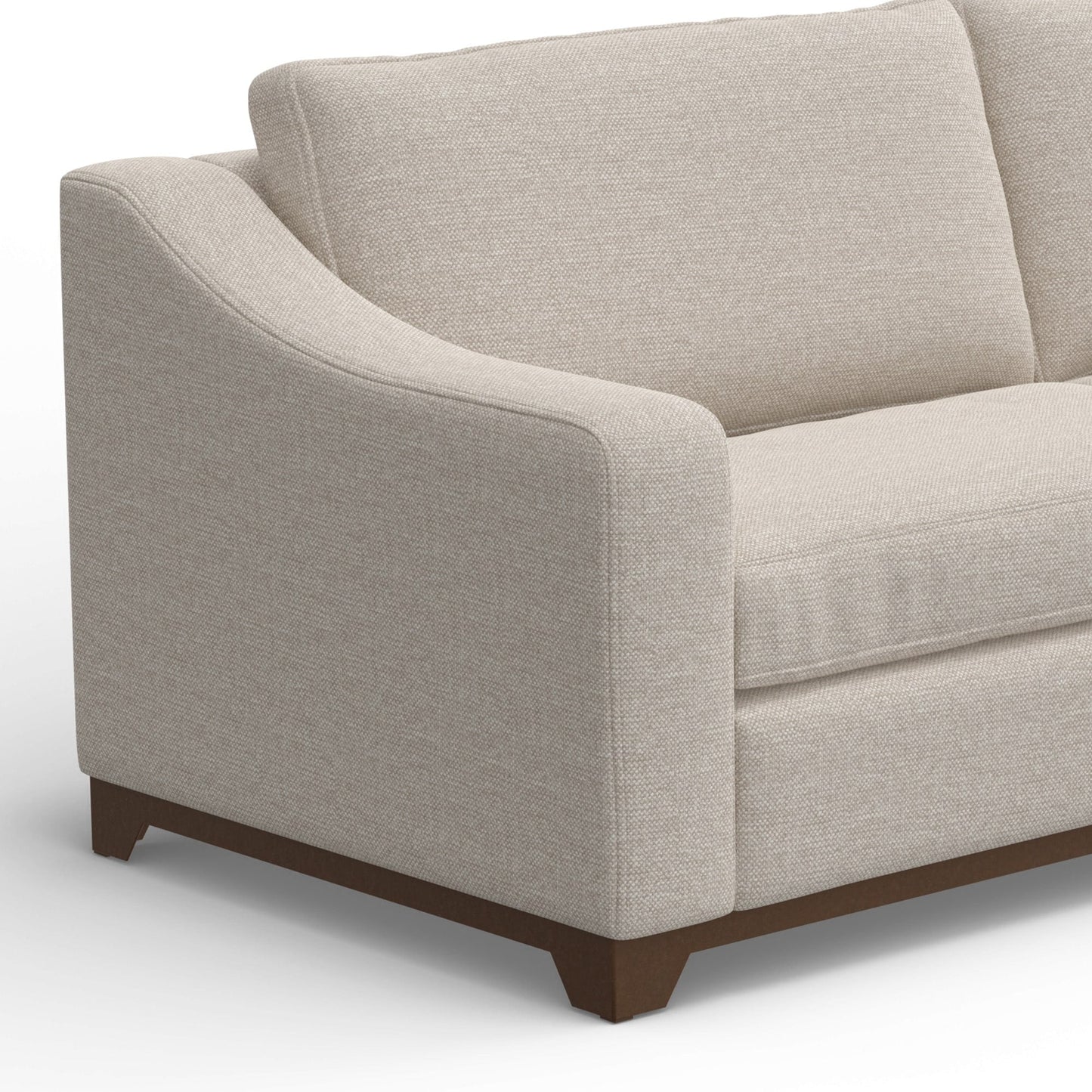 Divano Umey, 2 cuscini decorativi, moderno poliestere bianco avorio, legno massello