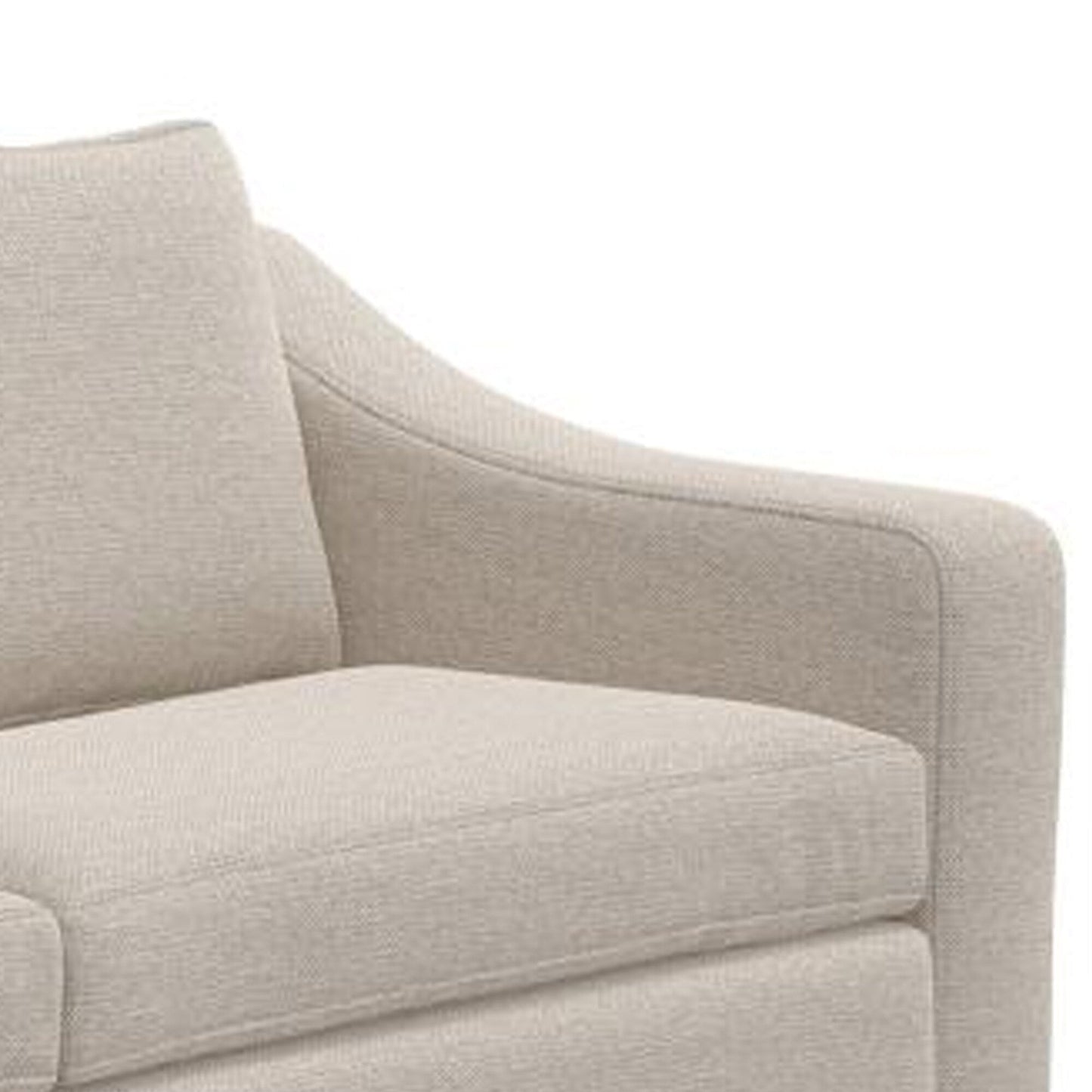 Divano Umey, 2 cuscini decorativi, moderno poliestere bianco avorio, legno massello