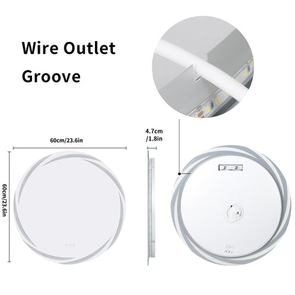 Specchio da bagno unico, grande, retroilluminato a LED, senza sfarfallio