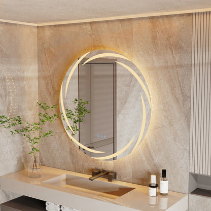 Specchio da bagno unico, grande, retroilluminato a LED, senza sfarfallio