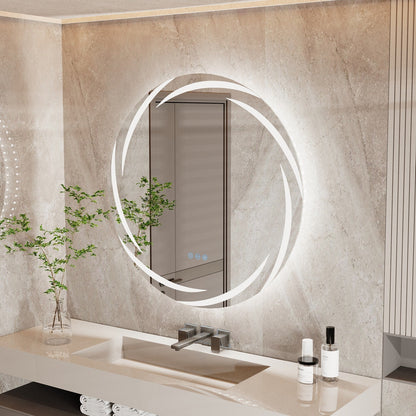 Specchio da bagno unico, grande, retroilluminato a LED, senza sfarfallio