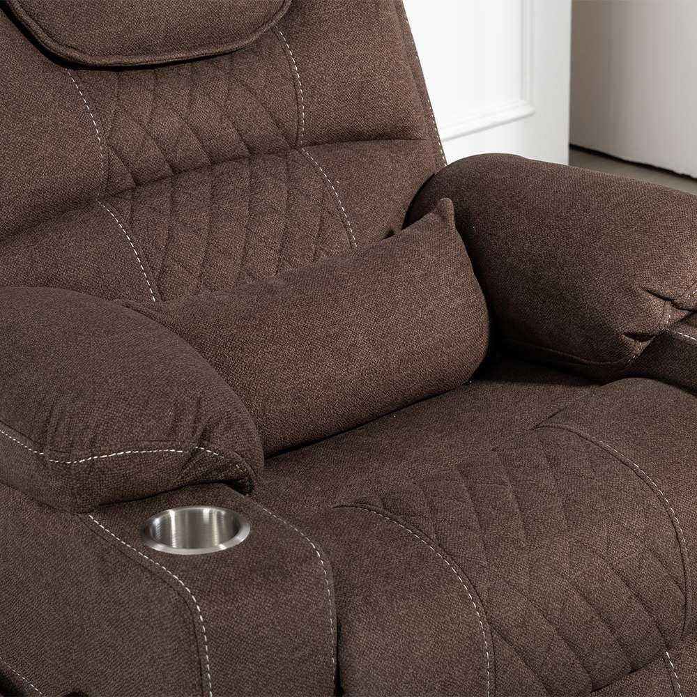 Poltrona reclinabile elettrica con sollevamento orizzontale a 180°, di grandi dimensioni, con controllo indipendente e doppio motore, modello di punta, aggiornata