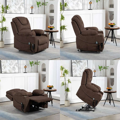 Poltrona reclinabile elettrica con sollevamento orizzontale a 180°, di grandi dimensioni, con controllo indipendente e doppio motore, modello di punta, aggiornata